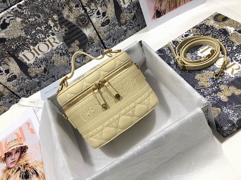 Sales Dior 2935 Light Yellow Leather Handbag