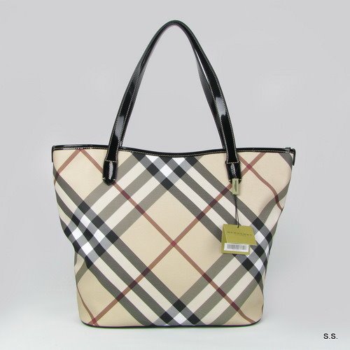 Fake Burberry Check Tote Bag 24668