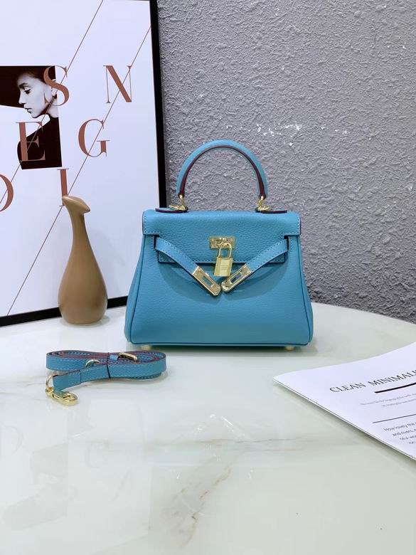 Luxury Hermes Jypsiere 34cm Ciel Togo Bag